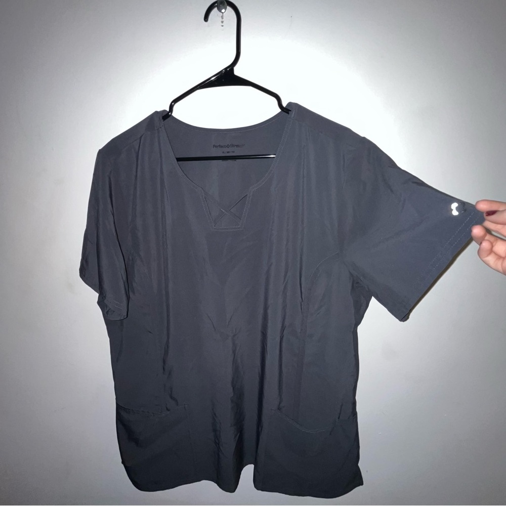 Perfect Stretch Gray Scrub Top